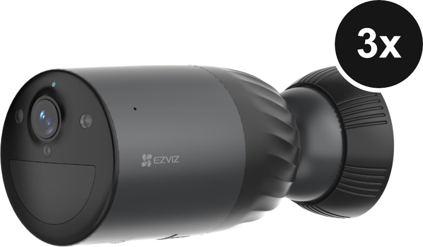 EZVIZ BC1C 4K Pro - Akkubetriebene WLAN-Sicherheitskamera - 3er-Set