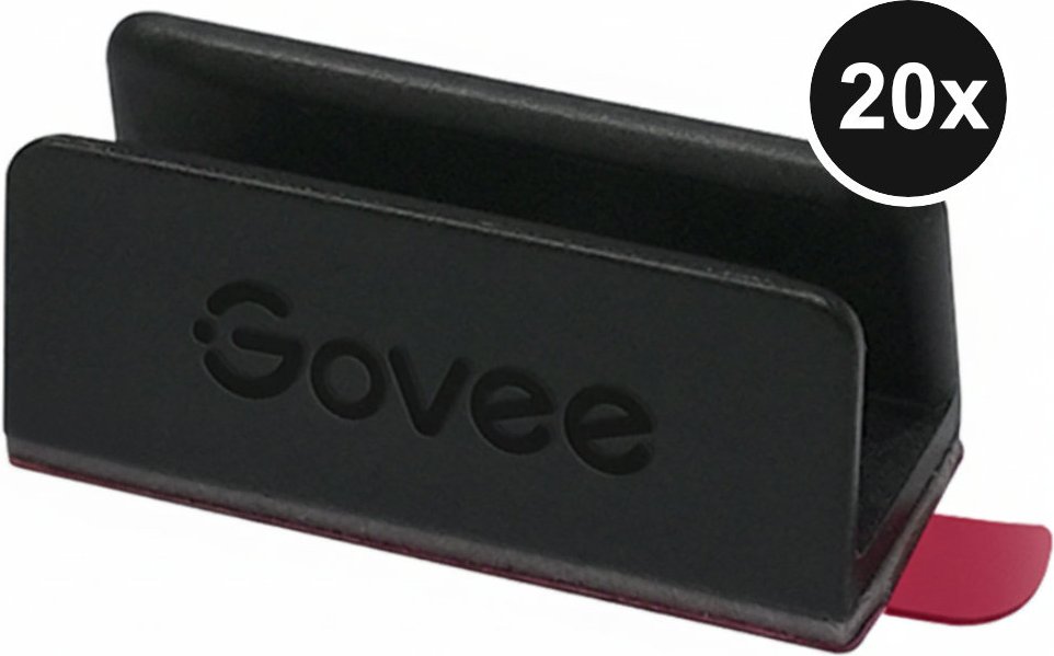 Govee Neonlichtschlauch 2 Kunststoff-Clips - 20er-Set - Schwarz