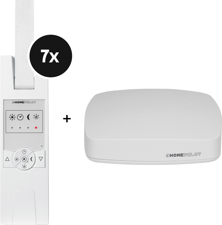 HOMEPILOT Gateway premium + Gurtwickler RolloTron classic smart 7er-Set