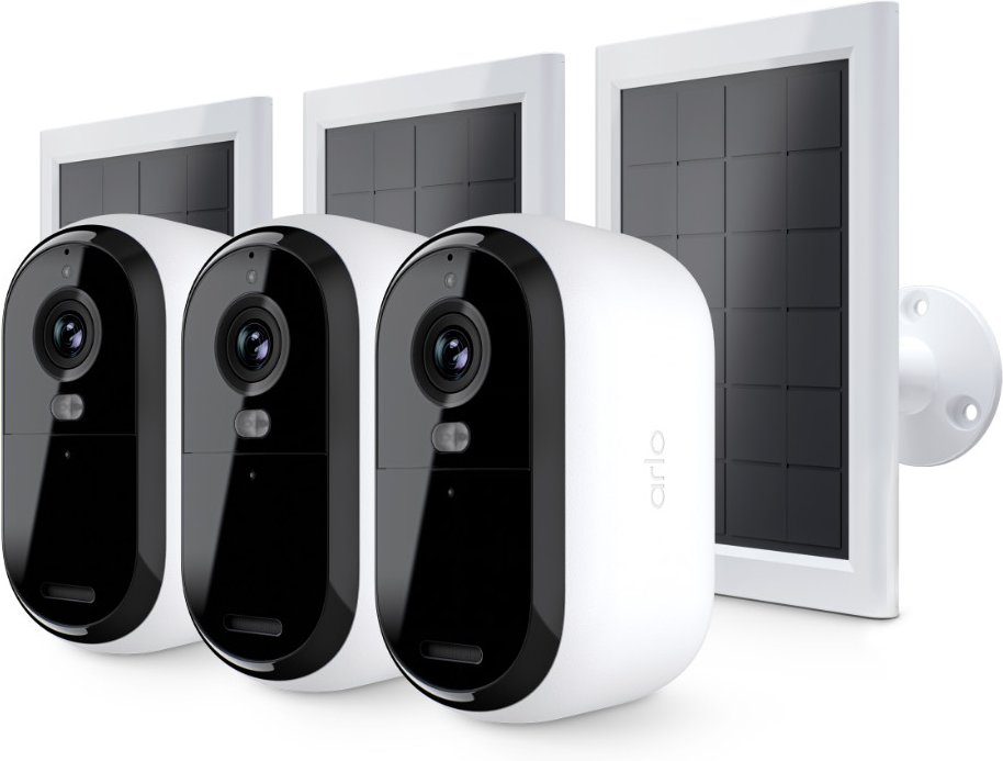 Arlo Essential 2 2K Außenkamera mit Solarpanel - 3er-Set - Weiß
