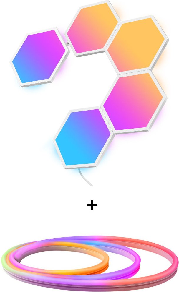 Govee Gaming-Set - Glide Hexa Light Panels + Neon Rope Light