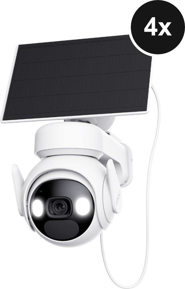 Imou Cell PT Lite with Solar Panel - 2K WLAN-Akku-Außenkamera mit Schwenk-/Neigefunktion - 4er-Set