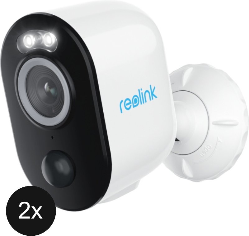 Reolink Argus Series B330 - Kabellose 2K Außenkamera mit Licht - 2er-Set