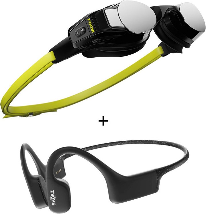 Form Swim 2 - Schwimmbrille + Shokz OpenSwim - Kopfhörer