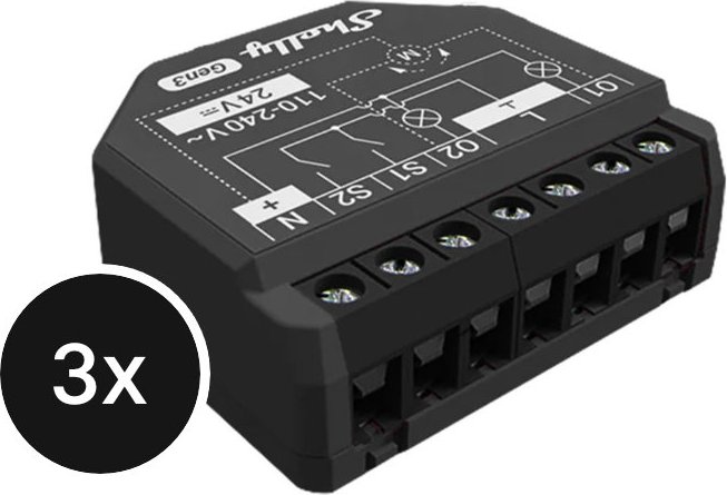 Shelly 2PM (Gen. 3) - 3er-Set (+12 Monate GRATIS Shelly Premium ab 100€)