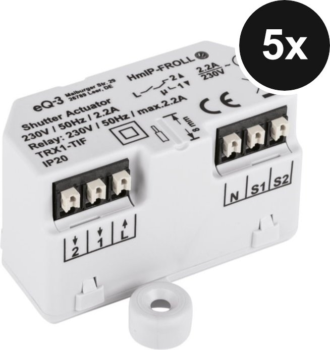 Homematic IP Rollladenaktor – Unterputz - 5er-Set
