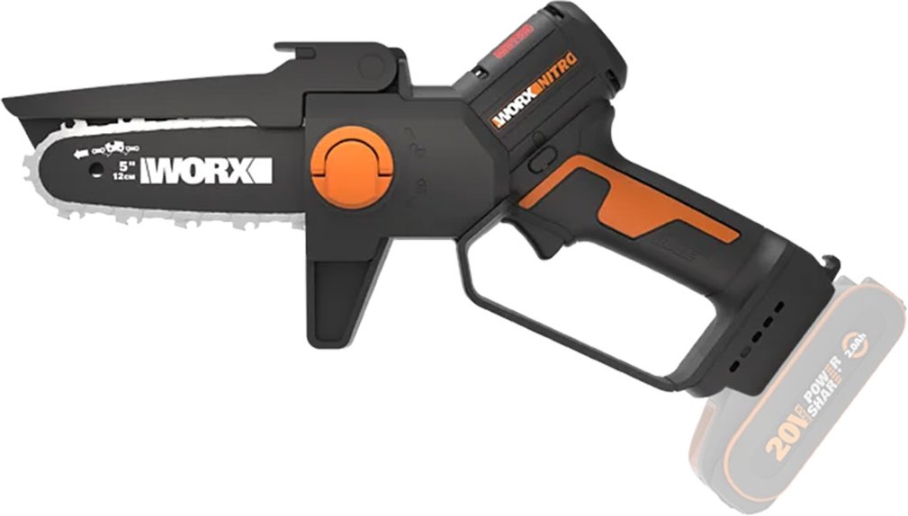 WORX Akku-Kettensäge 20V - Einhand Ast-Säge ohne Akku - Schwarz