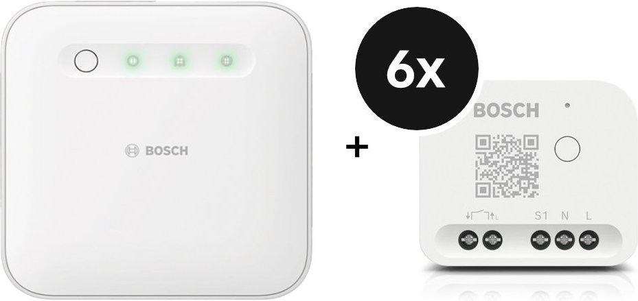 Bosch Smart Home - Starter Set Relais mit 6 Unterputz-Aktoren (+GRATIS Hombli Lichterkette)