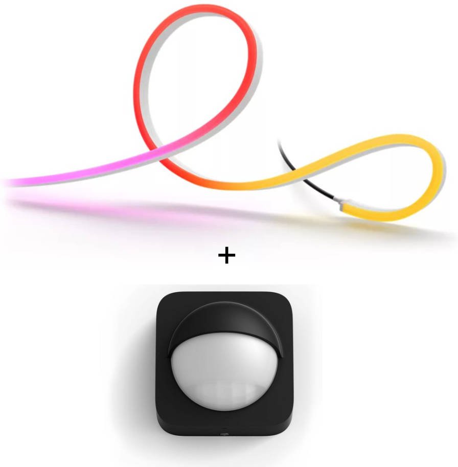 Philips Hue Set - mit Hue Neon Gradient Outdoor Lightstrip 5m + Outdoor Sensor Außenbewegungsmelder