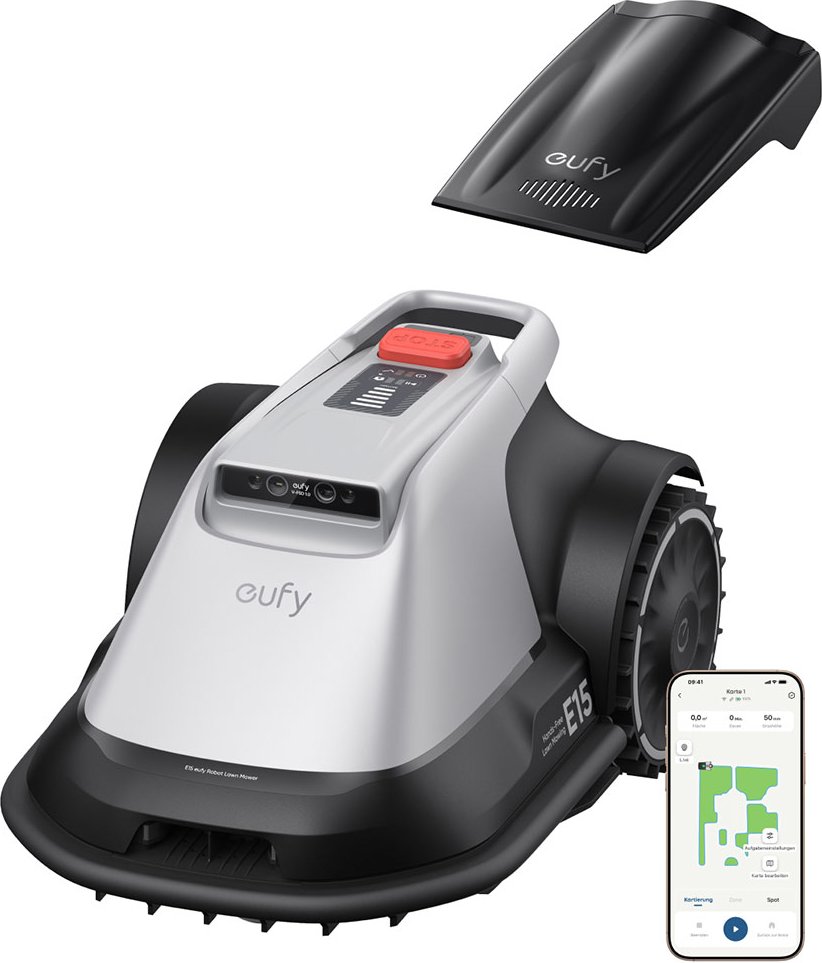 eufy Mähroboter E15 - für bis zu 800 m² + gratis Garage - Grau