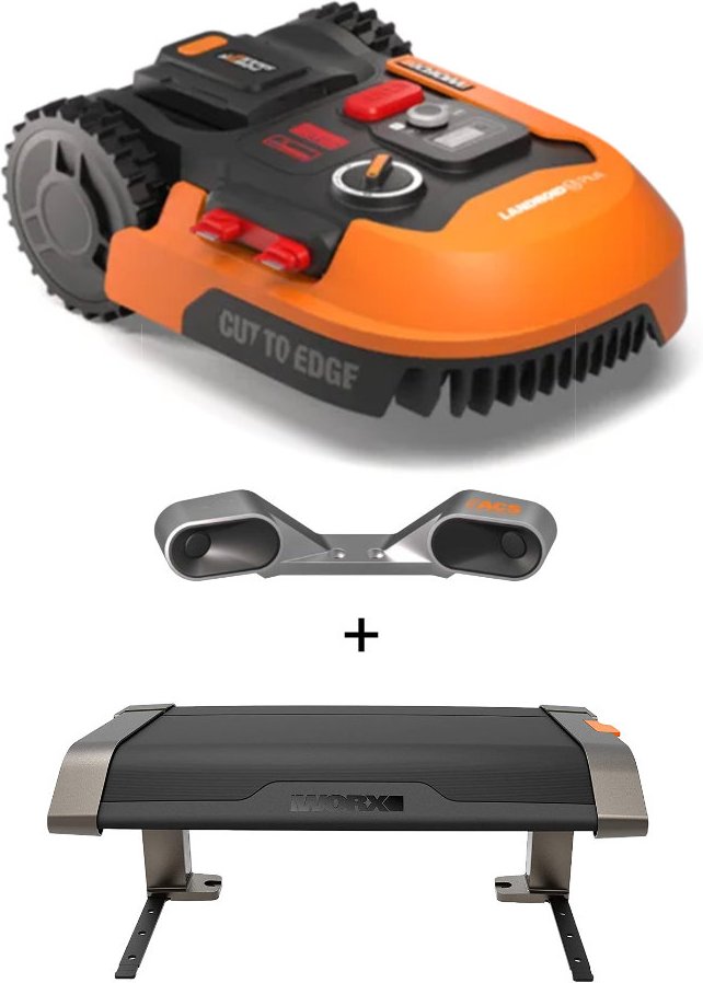 Worx Set - mit Landroid M500 Plus - Rasenmähroboter für bis zu 500 m², Garage + ACS Kollisionssensor