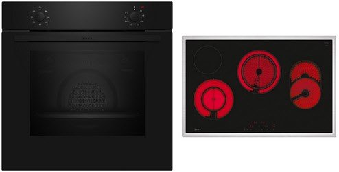 BX18B Herdset bestehend aus B1DCA0AK0+T18SDH9L0 schwarz/edelstahl