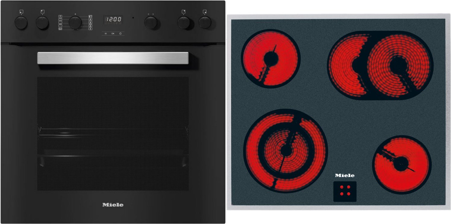TwinSet Comfort Herdset bestehend aus H 2459 E + KM 6003 LPT obsidianschwarz + edelstahl
