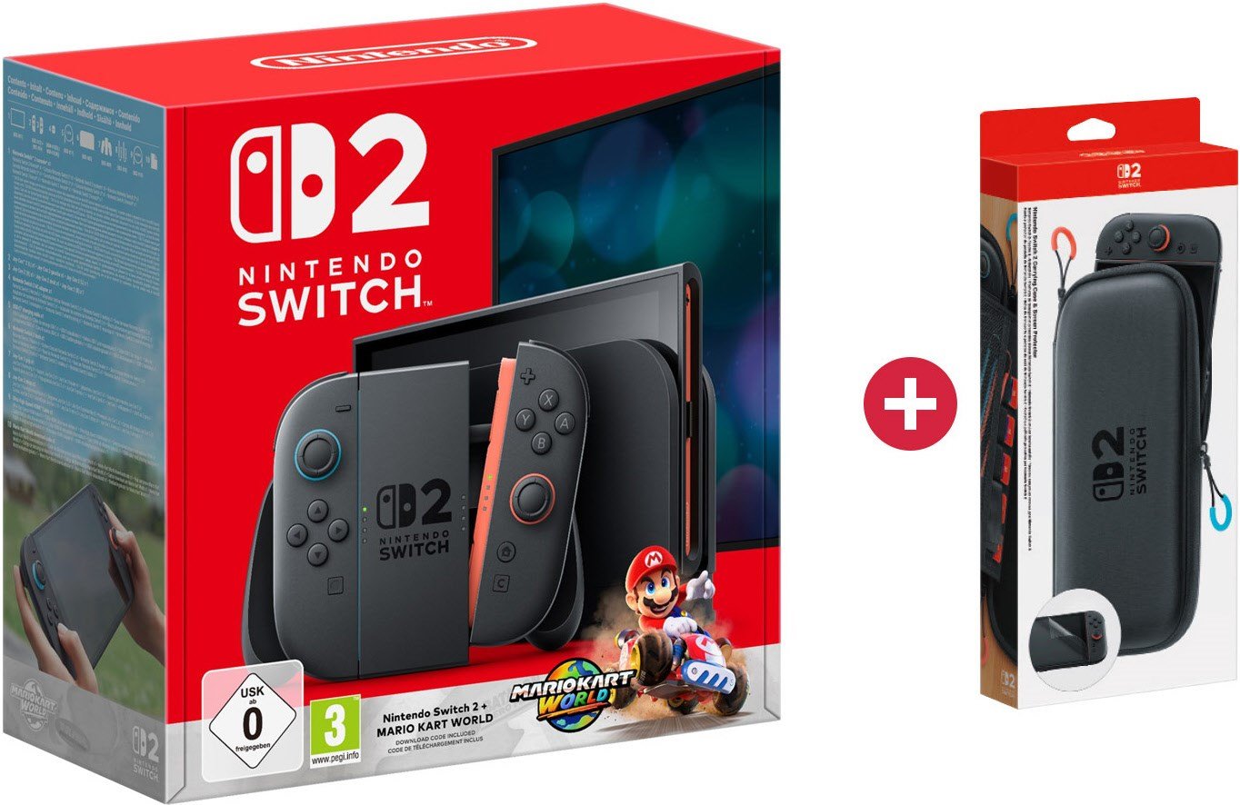 Switch 2 Konsole Bundle inkl. Mario Kart World + Dein Geschenk: Nintendo Switch 2 Tasche & Schutzfolie