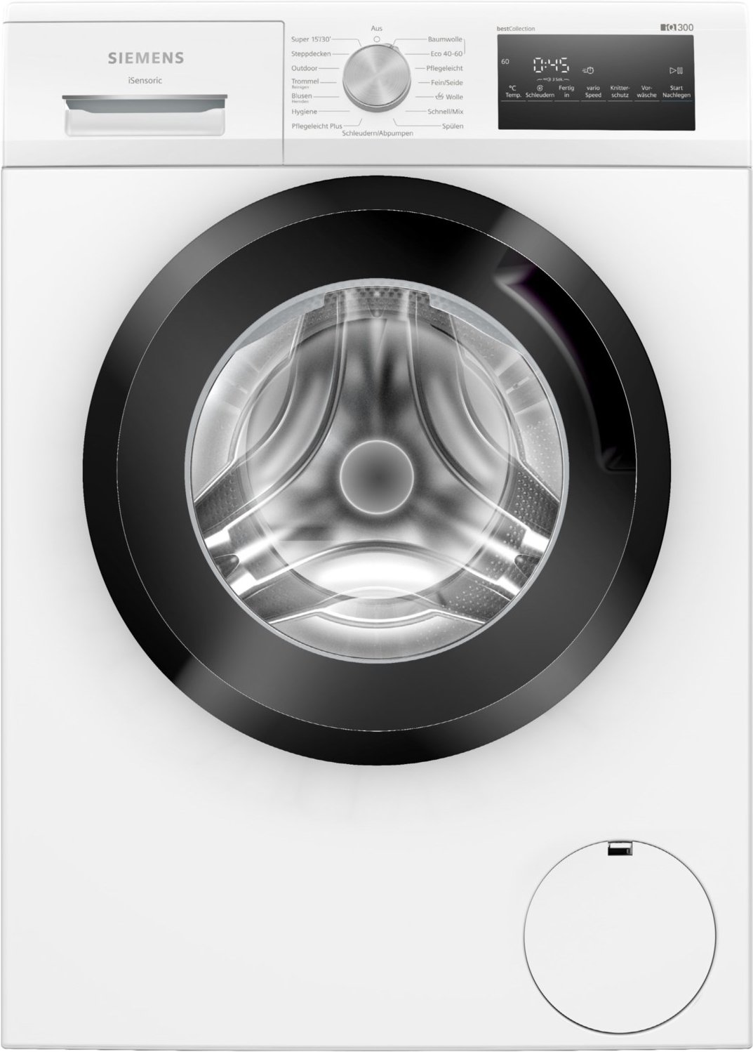 WM14N2G3 Stand-Waschmaschine-Frontlader weiß, 7 kg, 1400 U/min, iQ300, 74 dBA