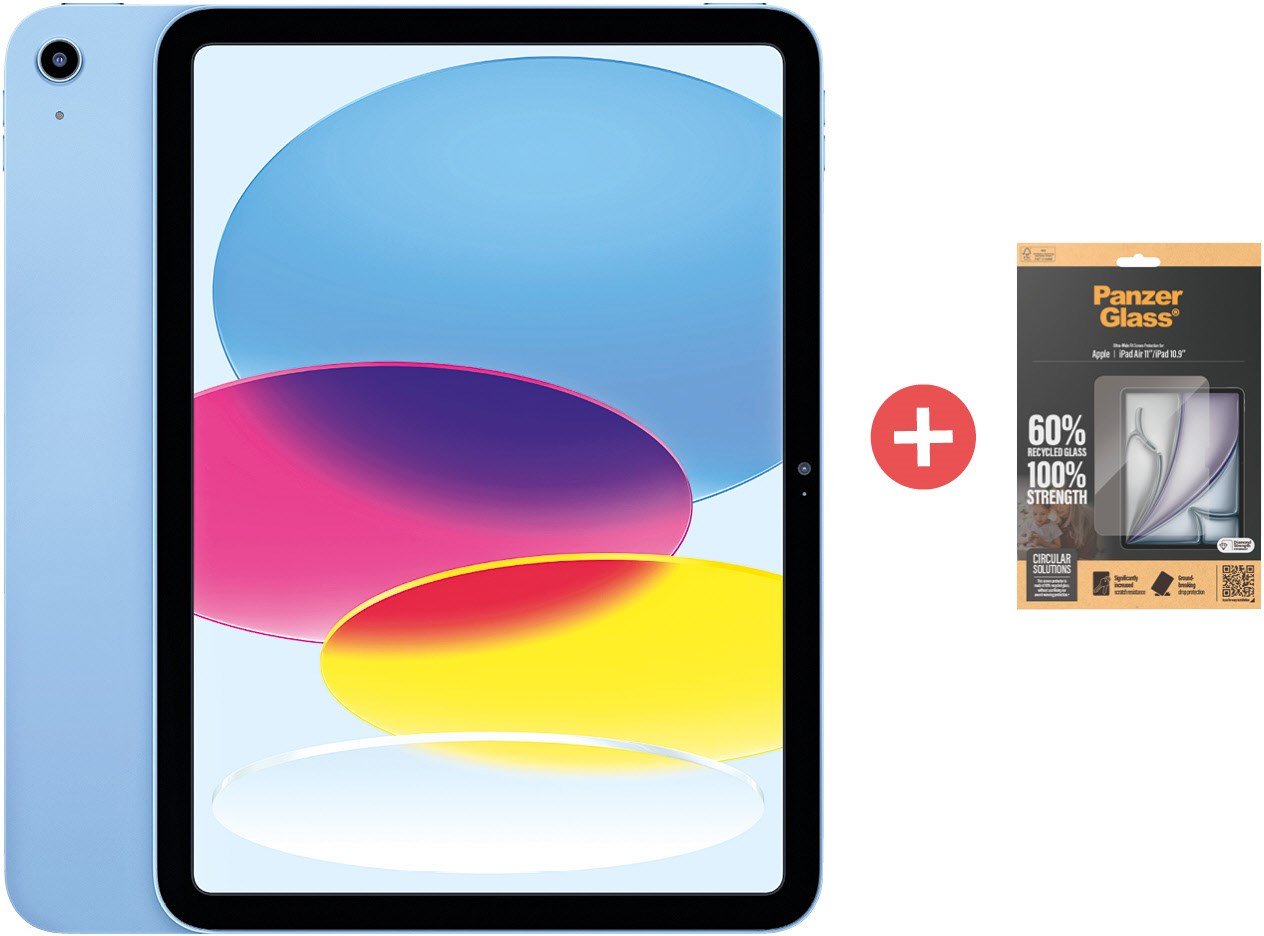 iPad 10. Gen. (64GB) WiFi blau + Dein Geschenk: PanzerGlass® Screen Protector