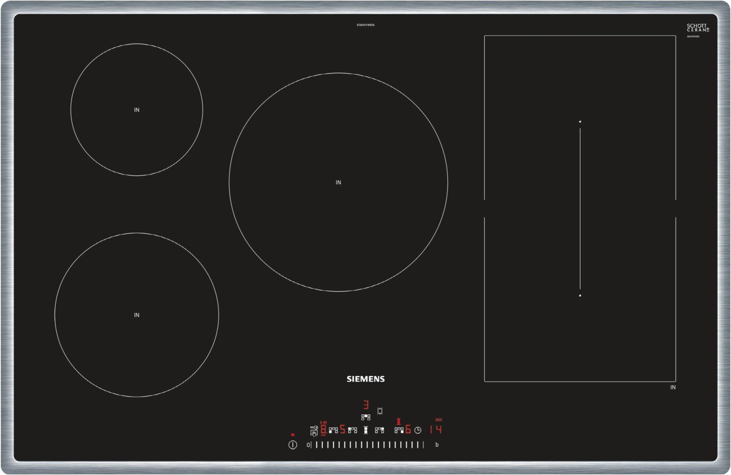 Thumbnail - ED845FWB5E Autark-Induktionskochfeld edelstahl