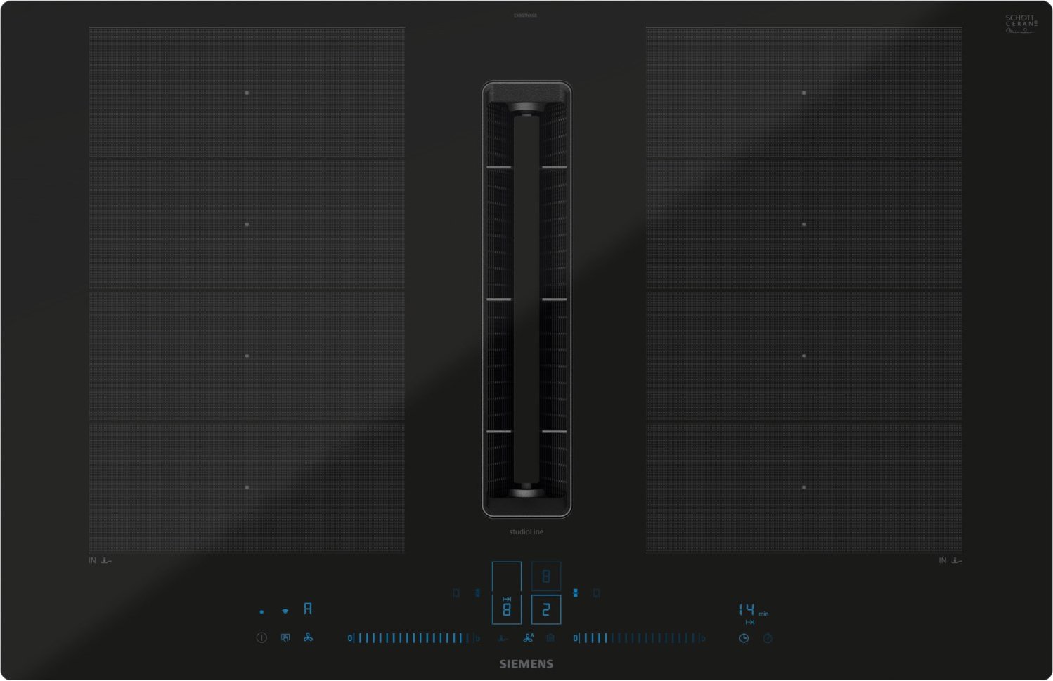 EX800NX68E Autark-Induktionsfeld mit Dunstabzug schwarz
