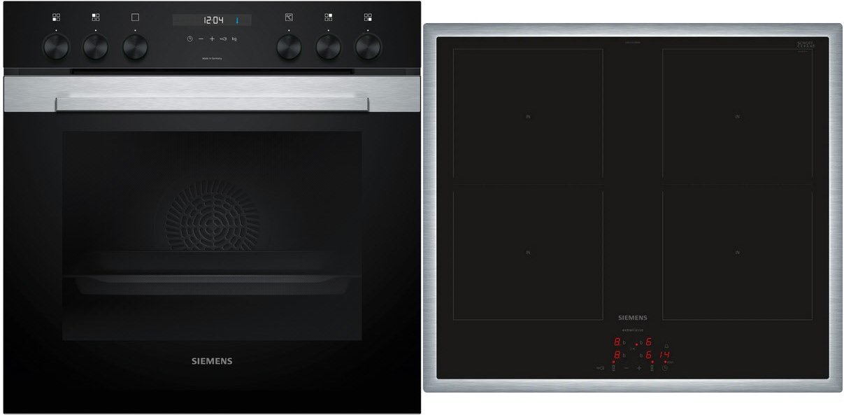 MKE3DC64 Herdset mit Induktionskochfeld bestehend aus HE317GAS4 + EM645CQB6M edelstahl + edelstahl