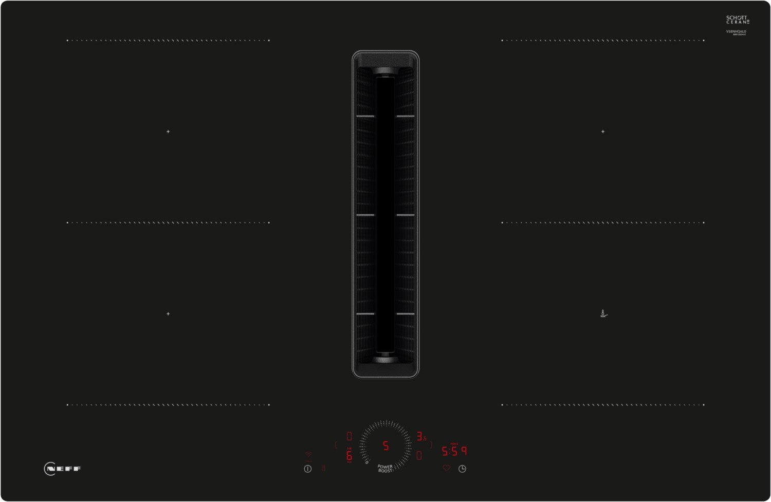 V58NHQ4L0 Autark-Induktionsfeld mit Dunstabzug rahmenlos
