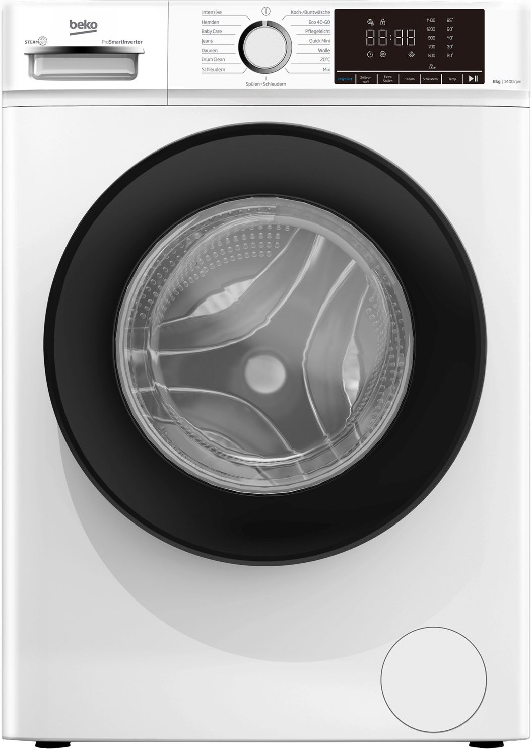 BMFH3WFO8741 Stand-Waschmaschine-Frontlader weiß, 8 kg, 1400 U/min, 76 dBA