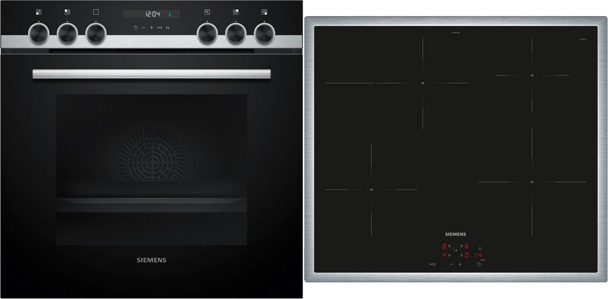 EQ522IB01 Herdset mit Induktionskochfeld bestehend aus HE517BBS4 + EI645CFB6E edelstahl + edelstahl