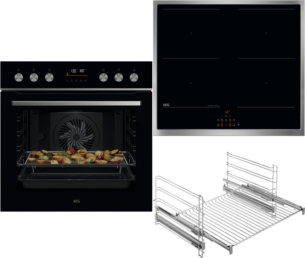 FXHS24M62 Herdset mit Induktionskochfeld bestehend aus OU5PE42AB+TX64IM00XB+TR2LFV schwarz + edelstahl