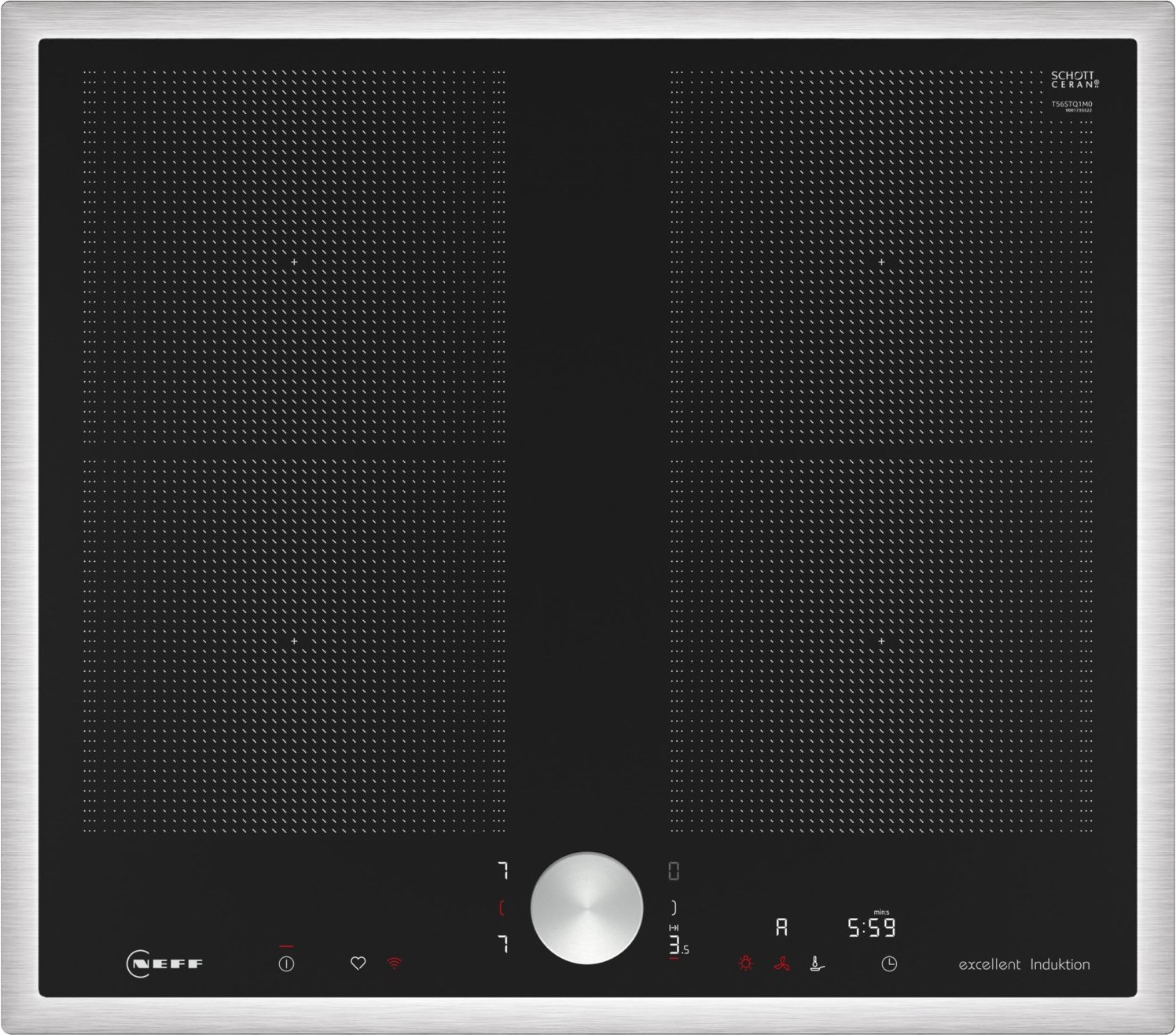 T56STQ1M0 Autark-Induktionskochfeld edelstahl/schwarz