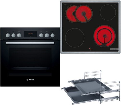 MKH22SK1 Herdset bestehend aus HEF113BA0+NKN64RGA2E+HEZ438201 schwarz + edelstahl