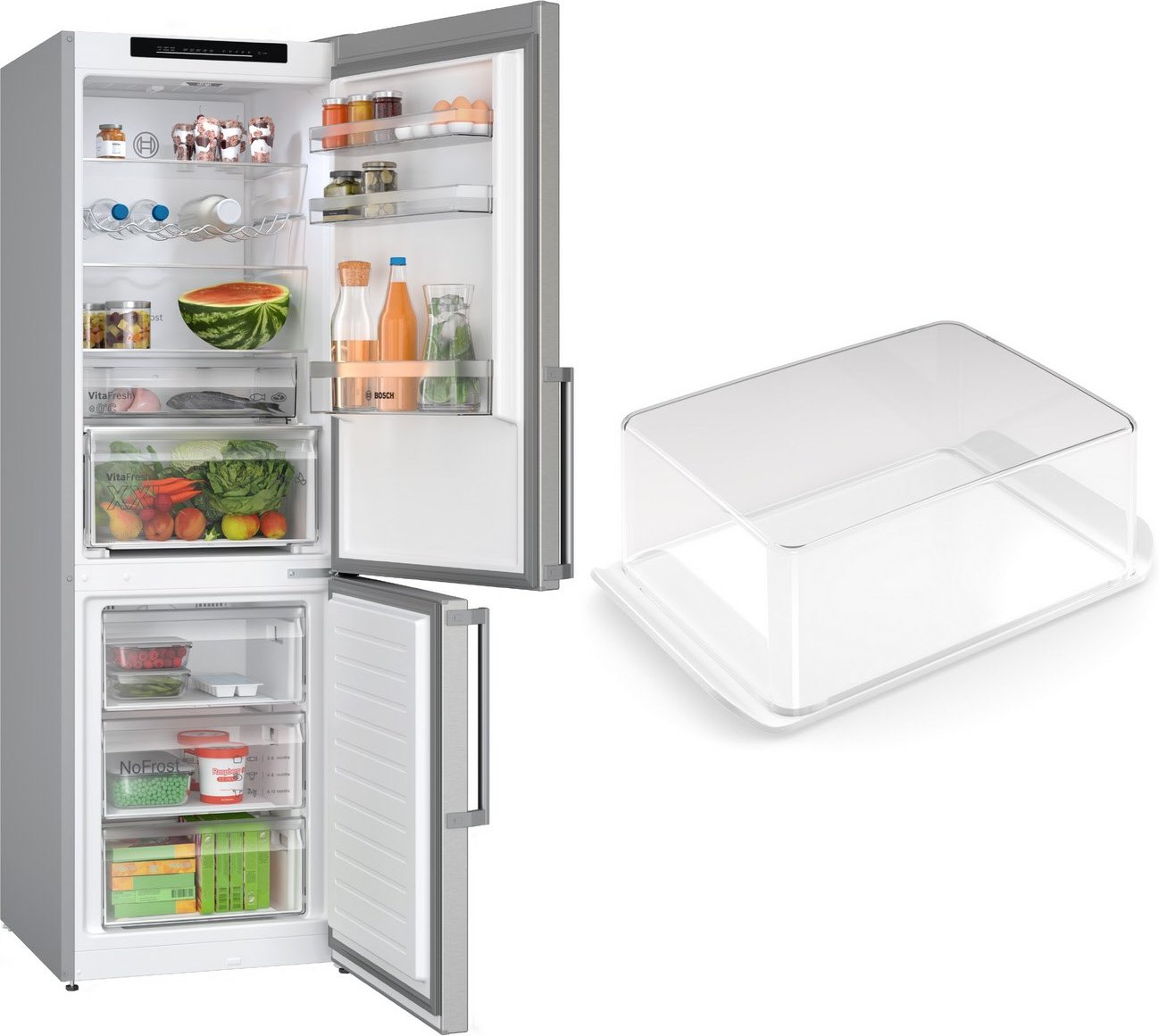 MKK67GNIBN Kühl-/Gefrierkombination KGN36VIBT + KSZGGM00 edelstahl/cleansteel