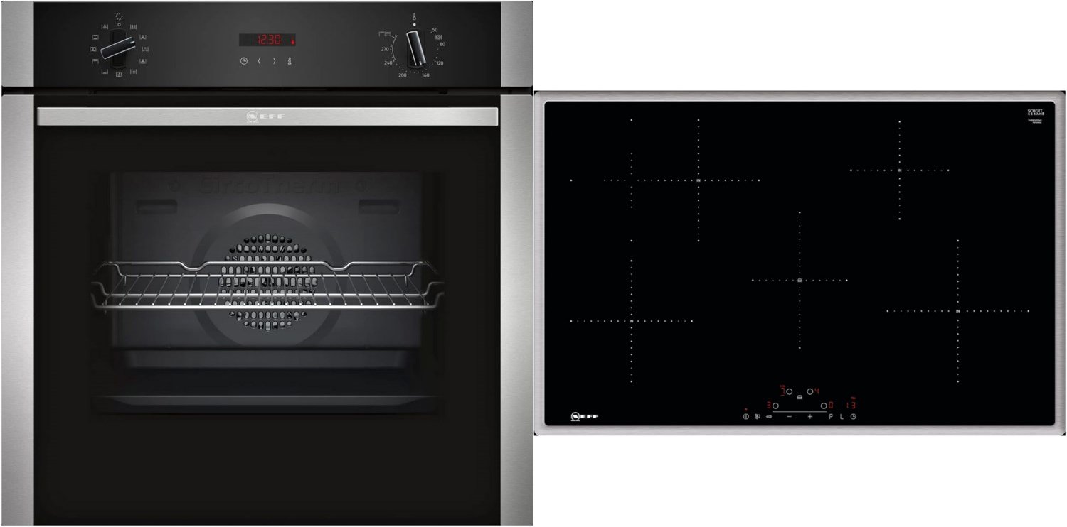 XBK48PI Herdset mit Induktionskochfeld bestehend aus B2ACG7AN0 + T48BD00N0 edelstahl + edelstahl