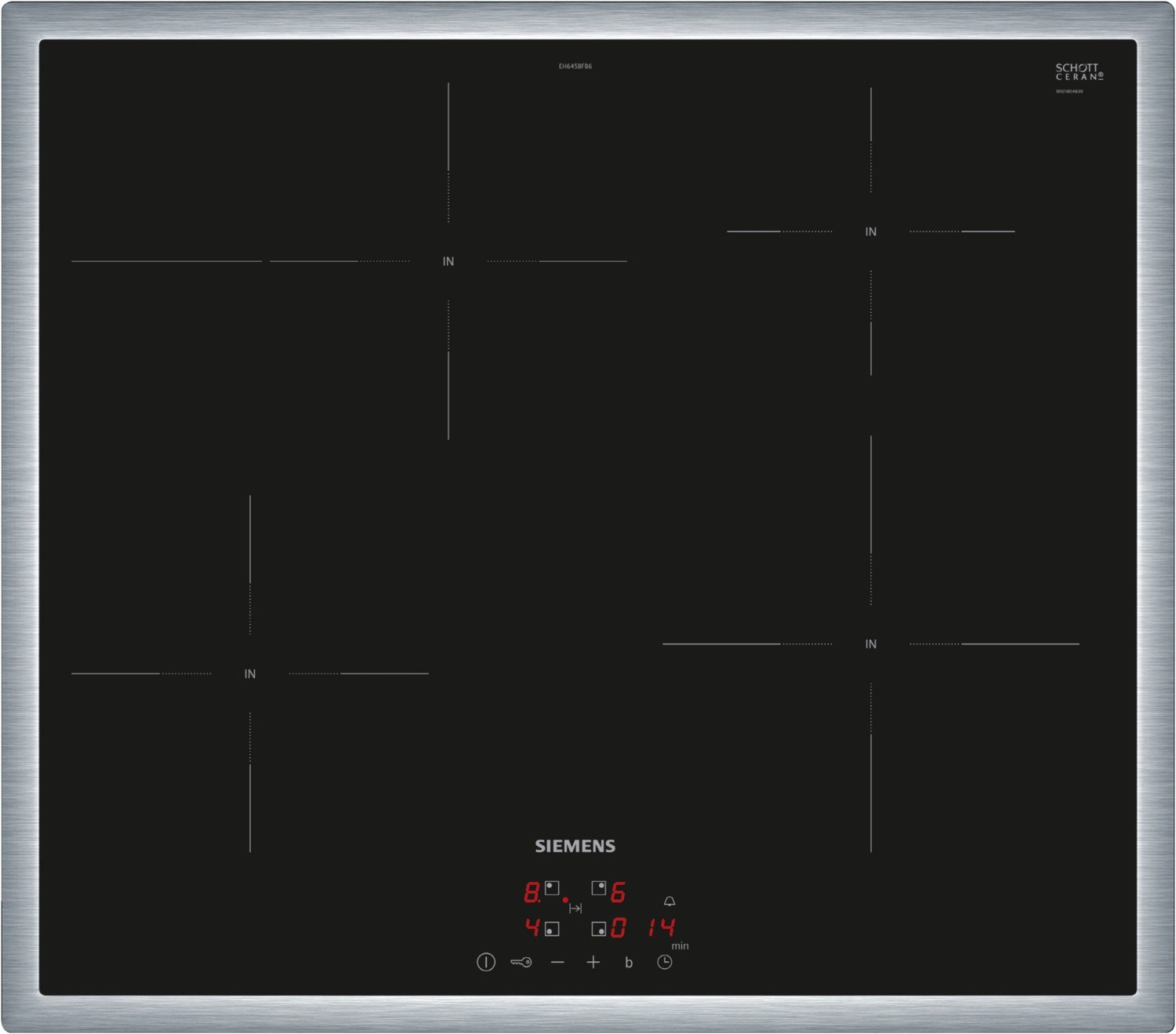 EH645BFB6E Autark-Induktionskochfeld edelstahl