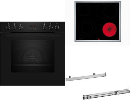 HMK220P Herdset bestehend aus E2CCG6AK3+M16SRF0M0+2xZ11TI15X0 schwarz + edelstahl