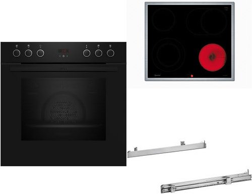 HMK220 Herdset bestehend aus E1CCD2AK3+M16SRF0M0+Z11TI15X0 schwarz + edelstahl