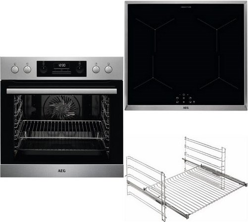HC13M40I5R Herdset mit Induktionskochfeld bestehend aus EEB331010M+IEB64030XB+TR1LFV edelstahl/cleansteel + edelstahl