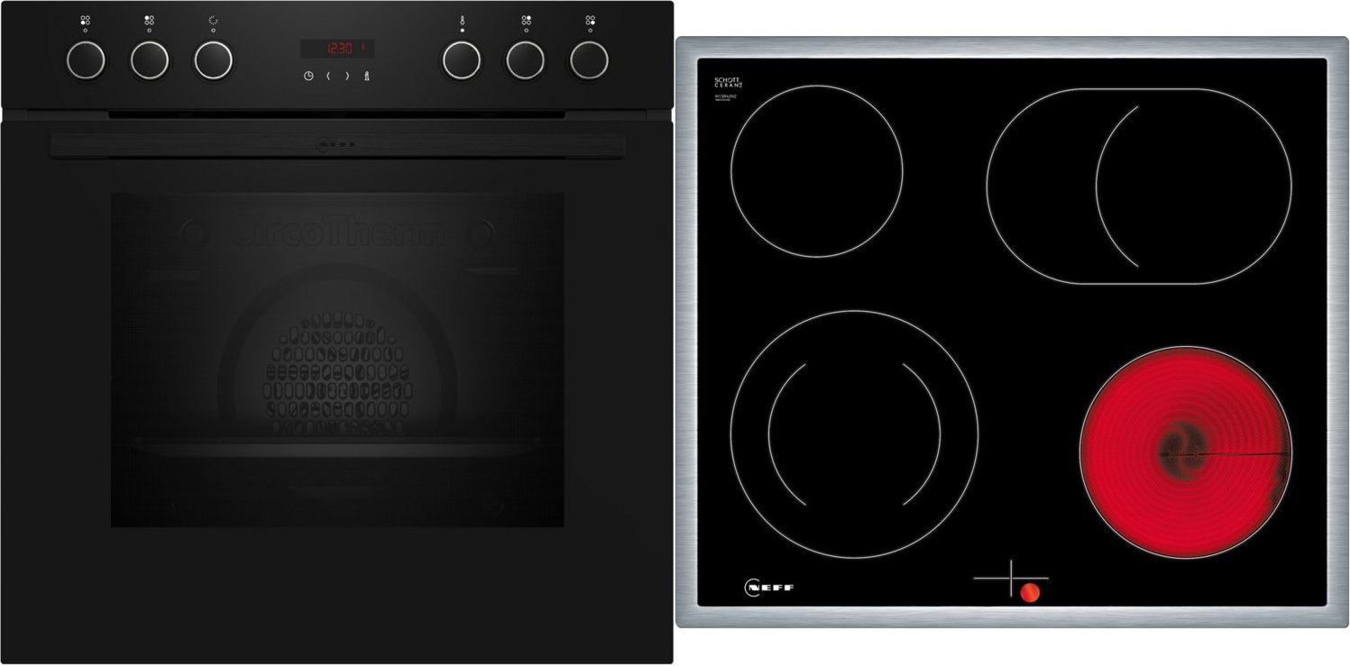 EX4PB0 Herdset bestehend aus E2CCG6AK3 + M16SRF0L0 schwarz + edelstahl