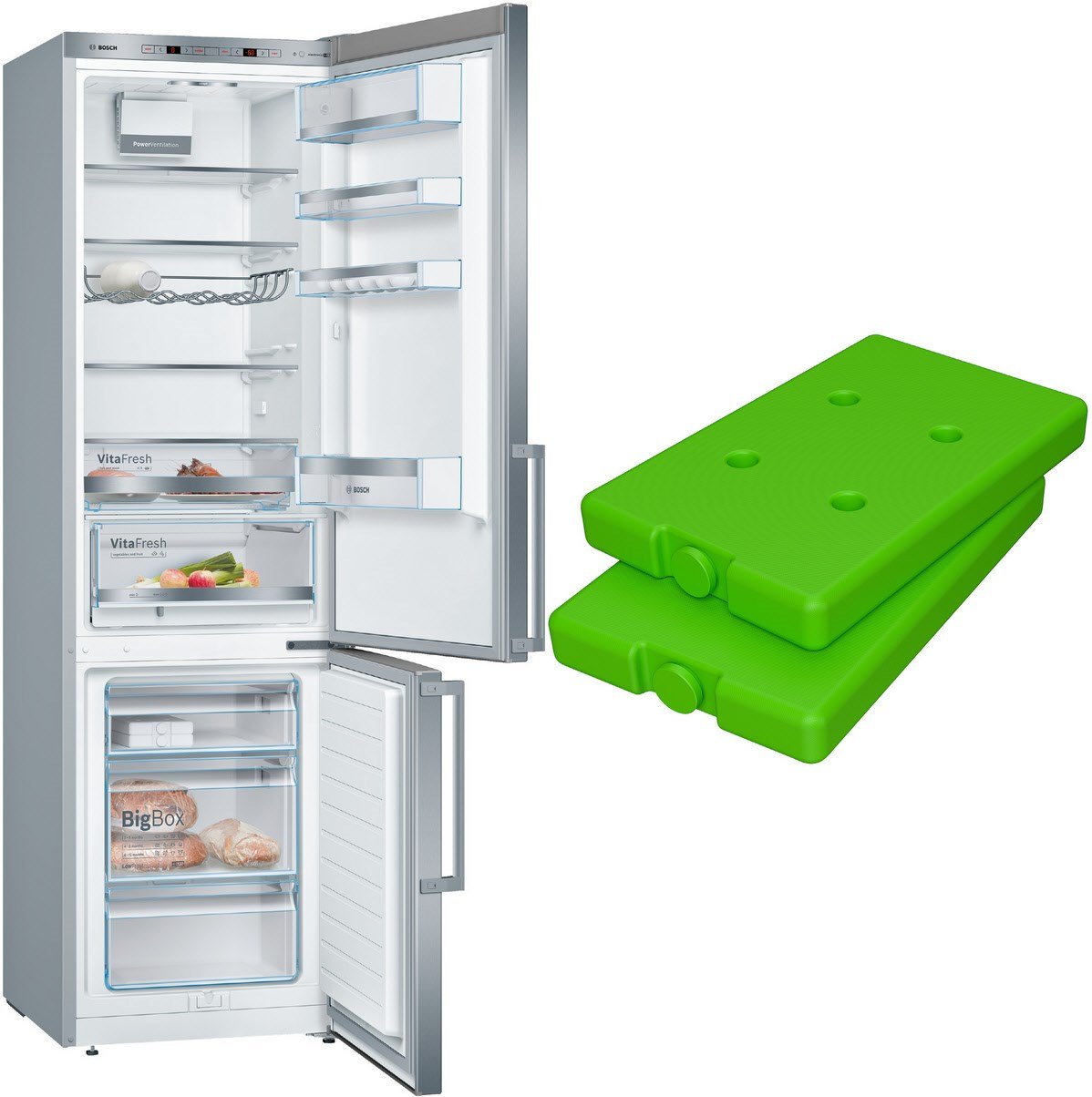 MKK69GSIBP Kühl-/Gefrierkombination bestehend aus KGE398IBP + GSZ10010 edelstahl/cleansteel