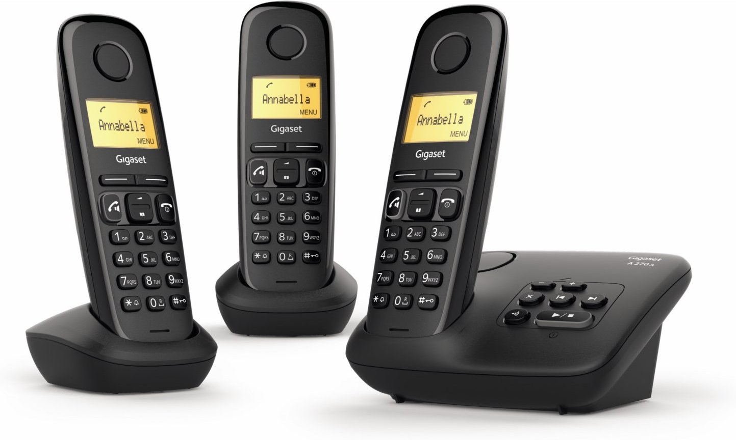 A270 A Trio Schnurlostelefon mit Anrufbeantworter schwarz