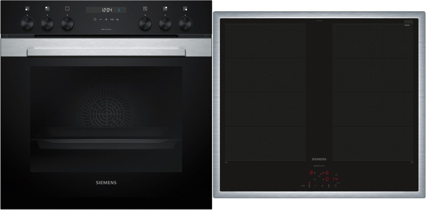MKE3VC64 Herdset mit Induktionskochfeld bestehend aus HE317GAS4 + EY645CXB6M edelstahl + edelstahl