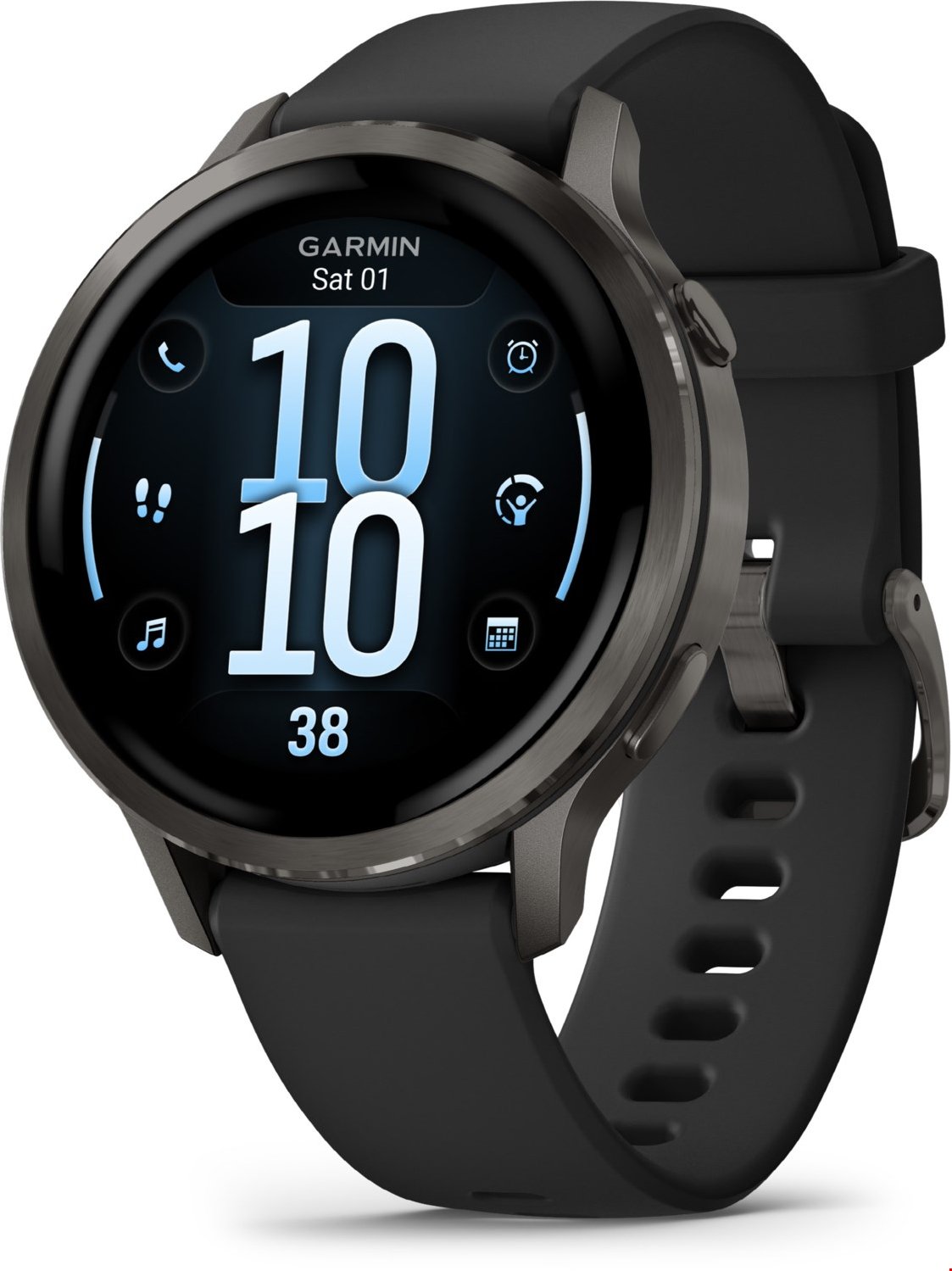 Venu 4 (41mm) Sportuhr mit Silikon-Armband (18mm) schwarz/schiefergrau