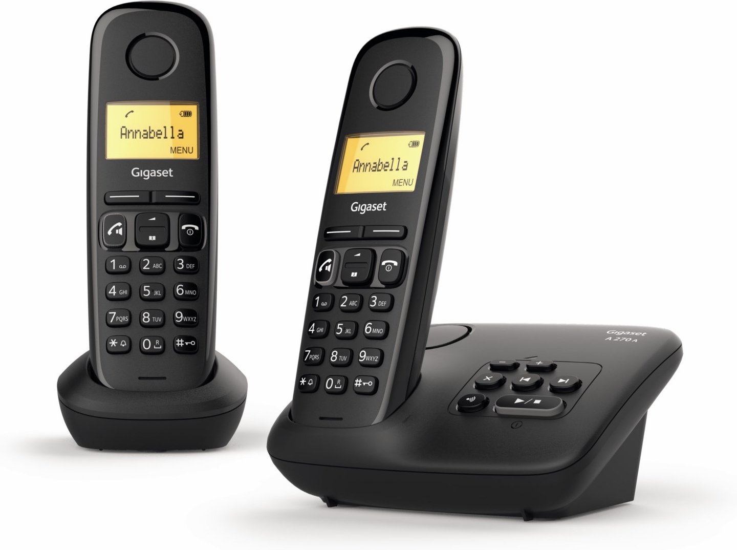 A270 A Duo Schnurlostelefon mit Anrufbeantworter schwarz