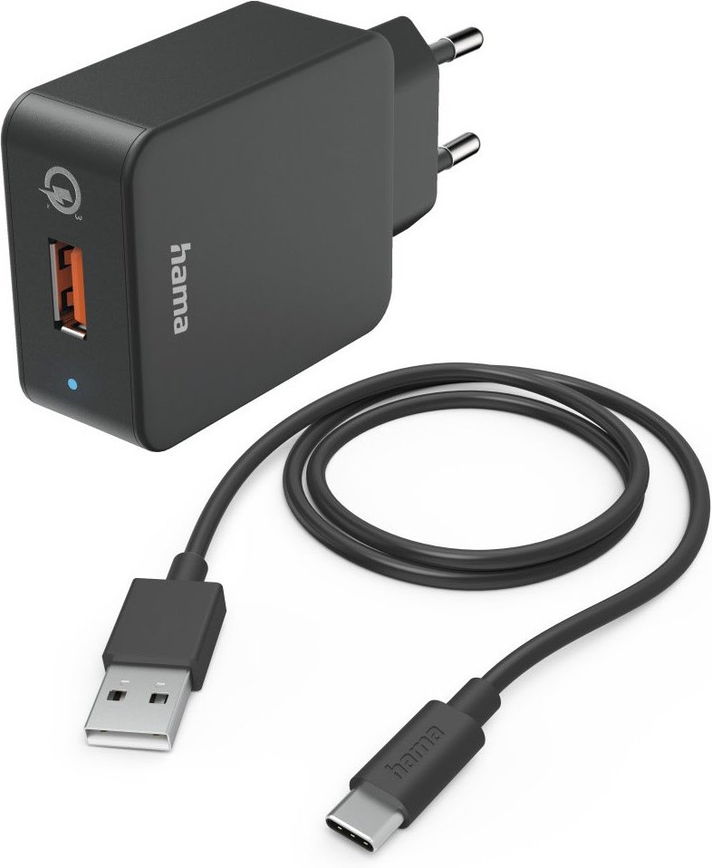 Schnellladegerät (19,5W) mit USB-Type-C-Ladekabel (1,5m) schwarz
