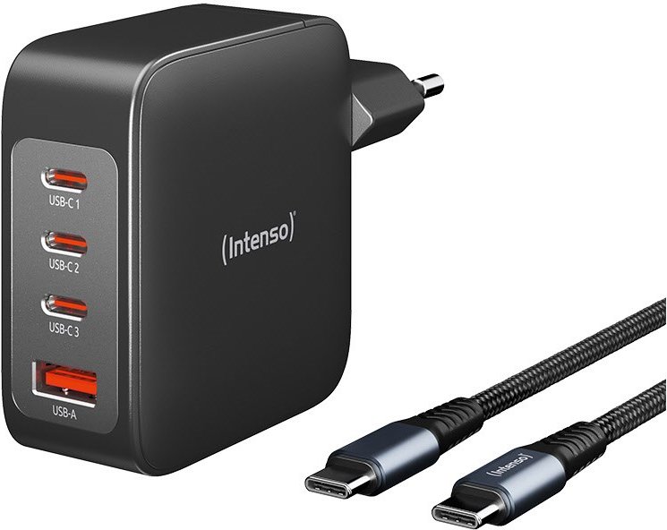 GaN Power Adapter Set (140W) inkl. USB-C Ladekabel schwarz