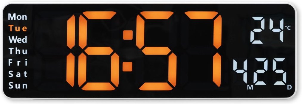 Santa Cruz Wanduhr mit Thermometer weiß