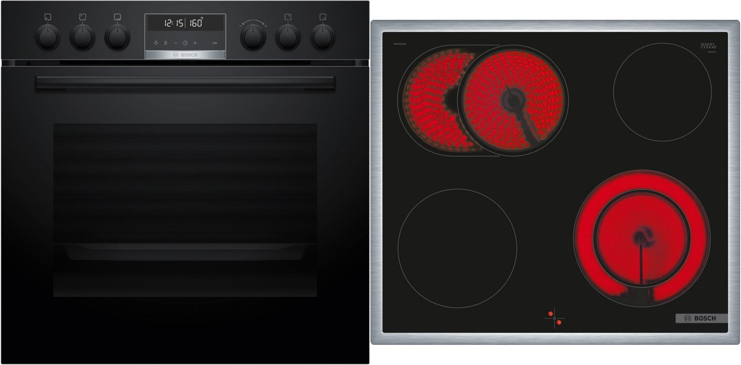 HND671LS62 Herdset bestehend aus HEG578BB3 + NKN645GA2E schwarz + edelstahl