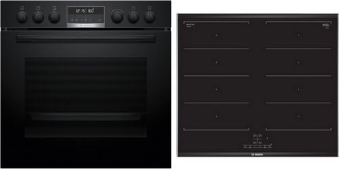 HND679LS67 Herdset mit Induktionskochfeld bestehend aus HEB578BB4 + NXX675CB5E schwarz/schwarz