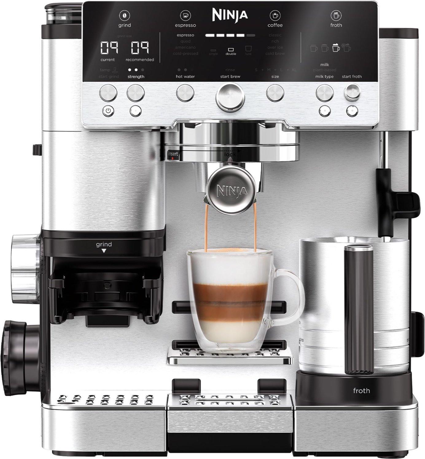 ES601EU Siebträgermaschine schwarz/edelstahl