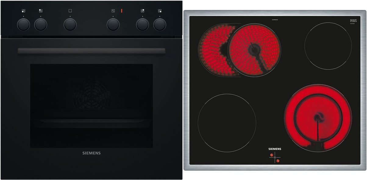 EQ110KAFBE Herdset bestehend aus HE010FBA1 + EA64RGNA1E schwarz + edelstahl