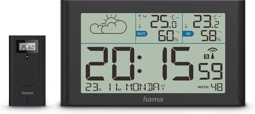 Sylt Wetterstation mit Außensensor schwarz