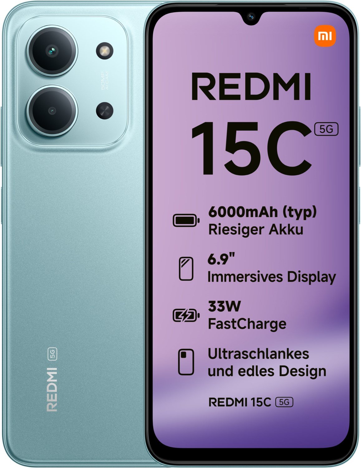 Redmi 15C 5G (4GB+128GB) Smartphone mint green